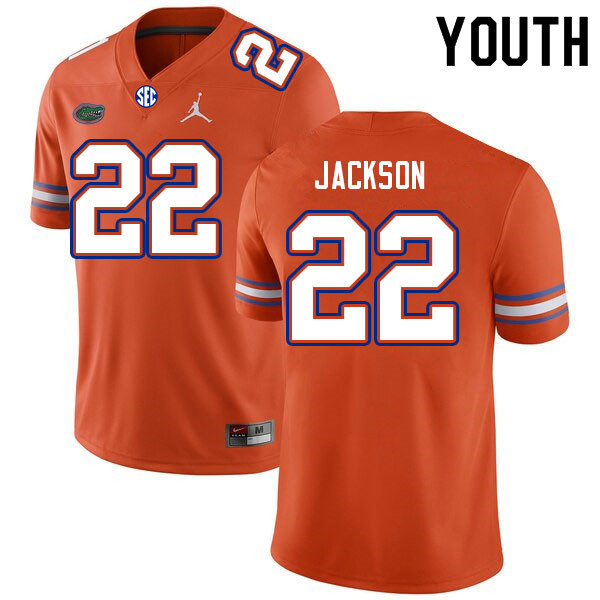 Youth #22 Kahleil Jackson Florida Gators College Football Jerseys Sale-Orange